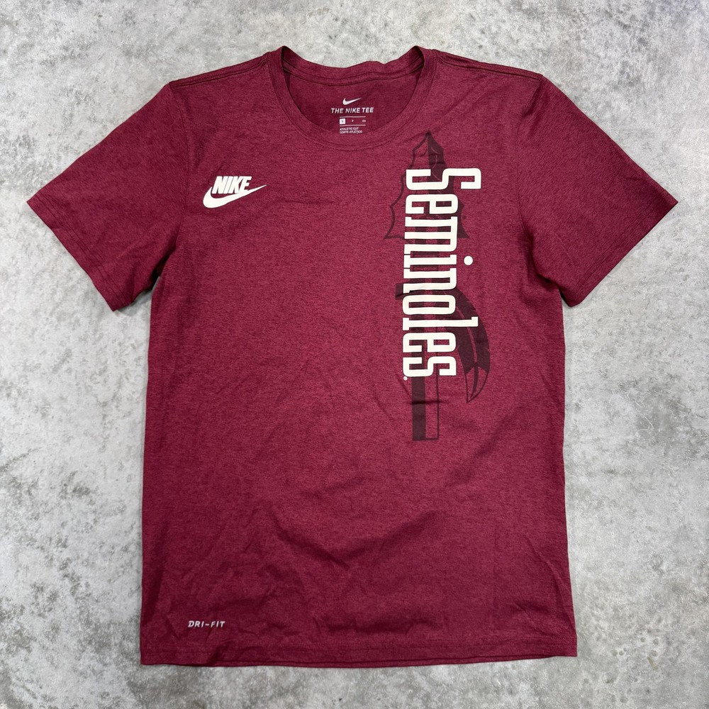 Florida State Seminoles Shirt Mens Small Maroon Nike Dri-FIT Athletic Tee NCAA