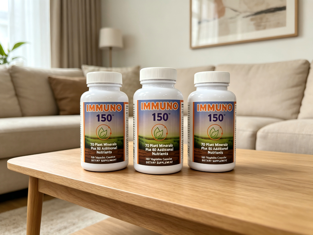 3 Pack IMMUNO 150 150 Capsules Plant Minerals & Multivitamin Immune Support