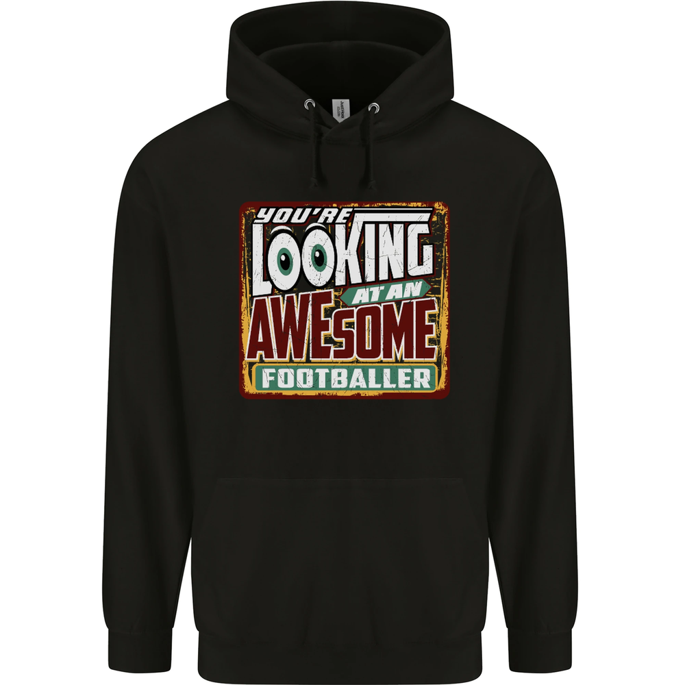 An Awesome Footballer Mens 80% Cotton Hoodie