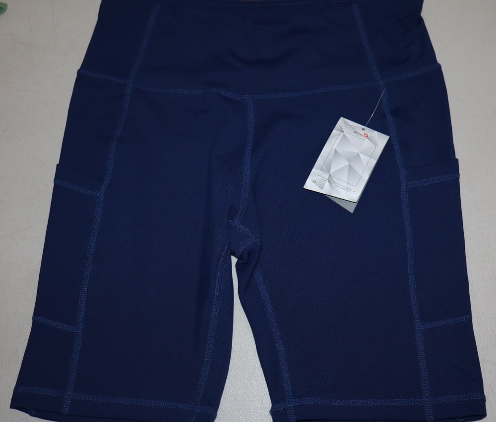 Women's Baleaf Spandex Biker Shorts Blue Size Large