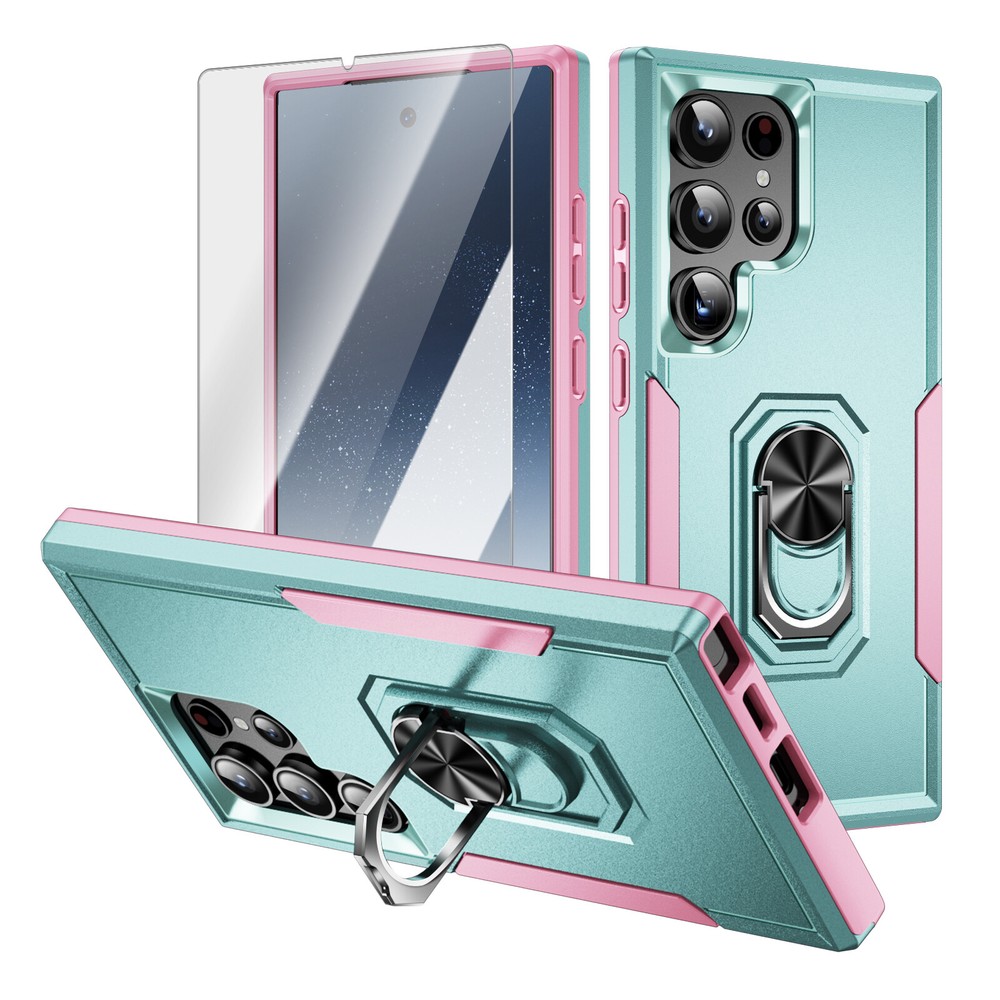 Fr Samsung Galaxy S25 Ultra S24 FE S23 Magnetic Ring Stand Case Screen Protector