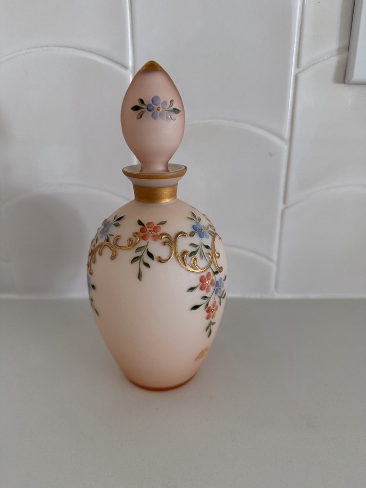 Antique Hand Painted Glass Perfume Botttle