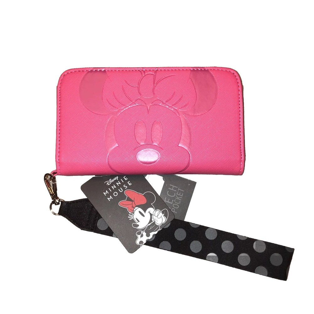 Minnie Mouse Wallet Pink With Wrist Strap Wristlet New Disney Brand