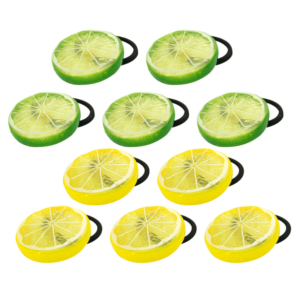 10PCS Lemon Slice Hair Elastics Bands for Stylish Hair Ties