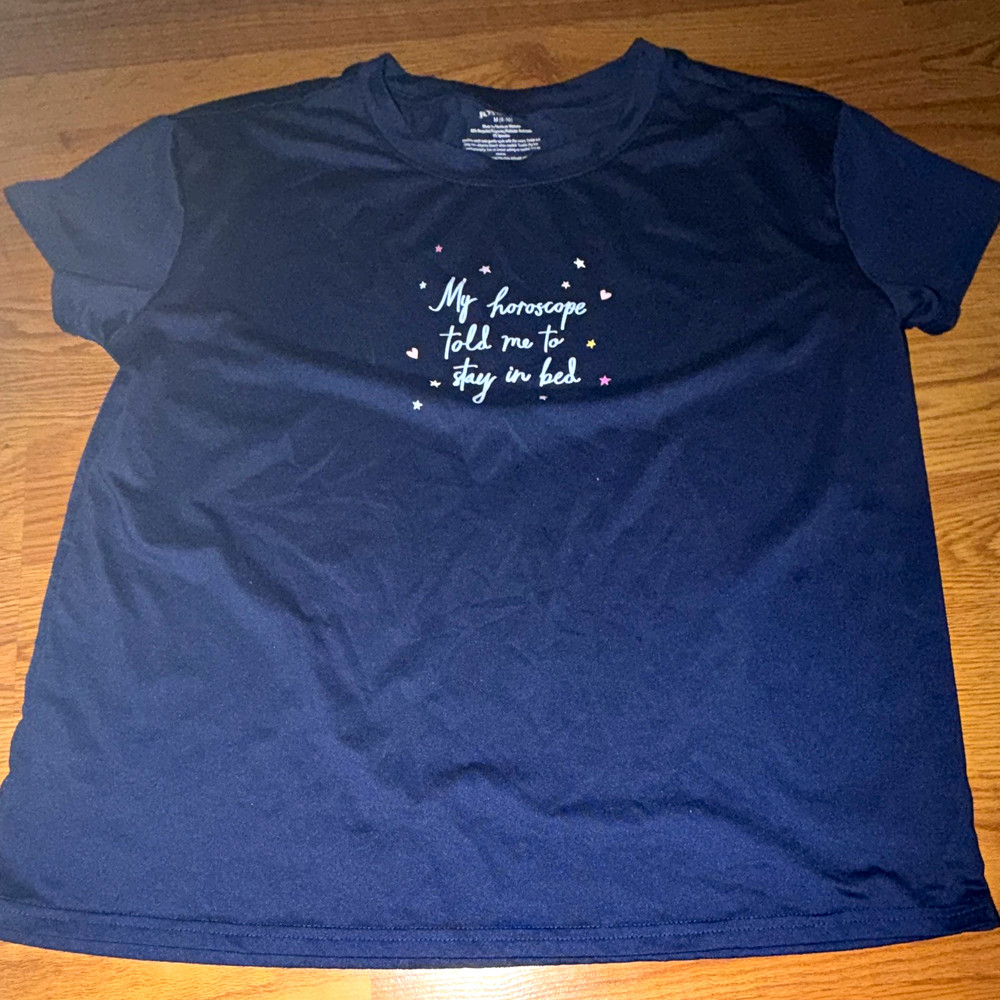 Awkward Styles Women’s M Blue Horoscope Graphic Print Short Sleeve Crew Neck Tee