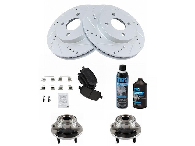 Front TRQ Brake Pad and Rotor and Wheel Hub Kit fits Pontiac G5 2007-2009 53NZDT