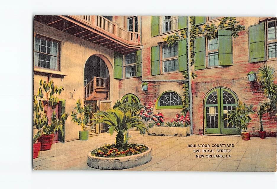 Postcard Brulatour Courtyard New Orleans Louisiana USA