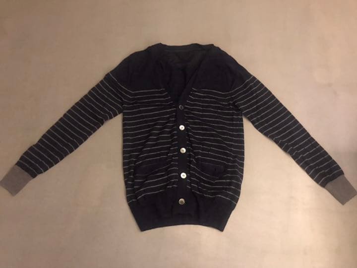 Sacai Navy Cardigan S/Small Wool Blend Buttoned Top Men’s Excellent