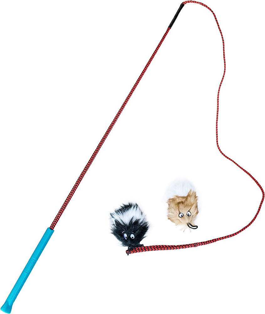 Tail Teaser Durable Dog Wand with Soft Plush Toys