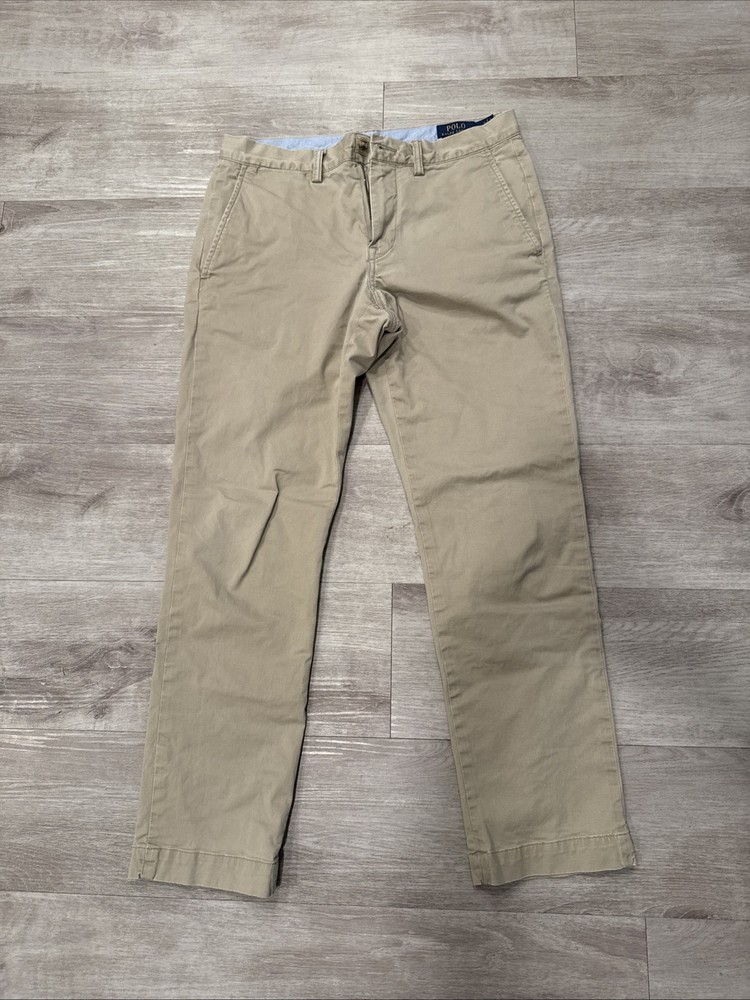 Polo Ralph Lauren Chino Pants Stretch Straight Fit Khaki Mens Size 31x30
