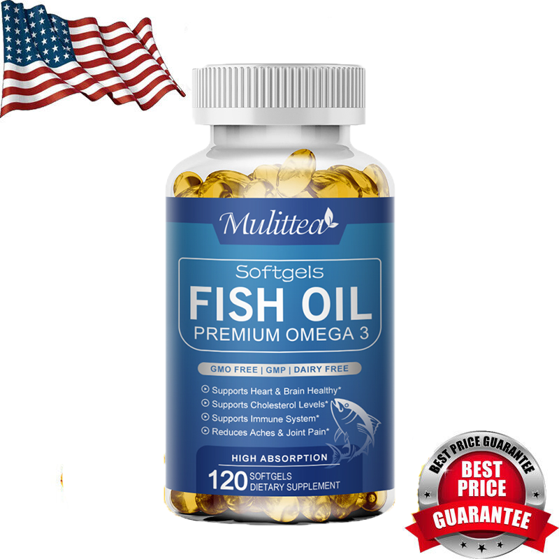 Omega 3 Fish Oil Capsules 3x Strength 1000mg EPA  DHA,Brain Health - 120Pcs