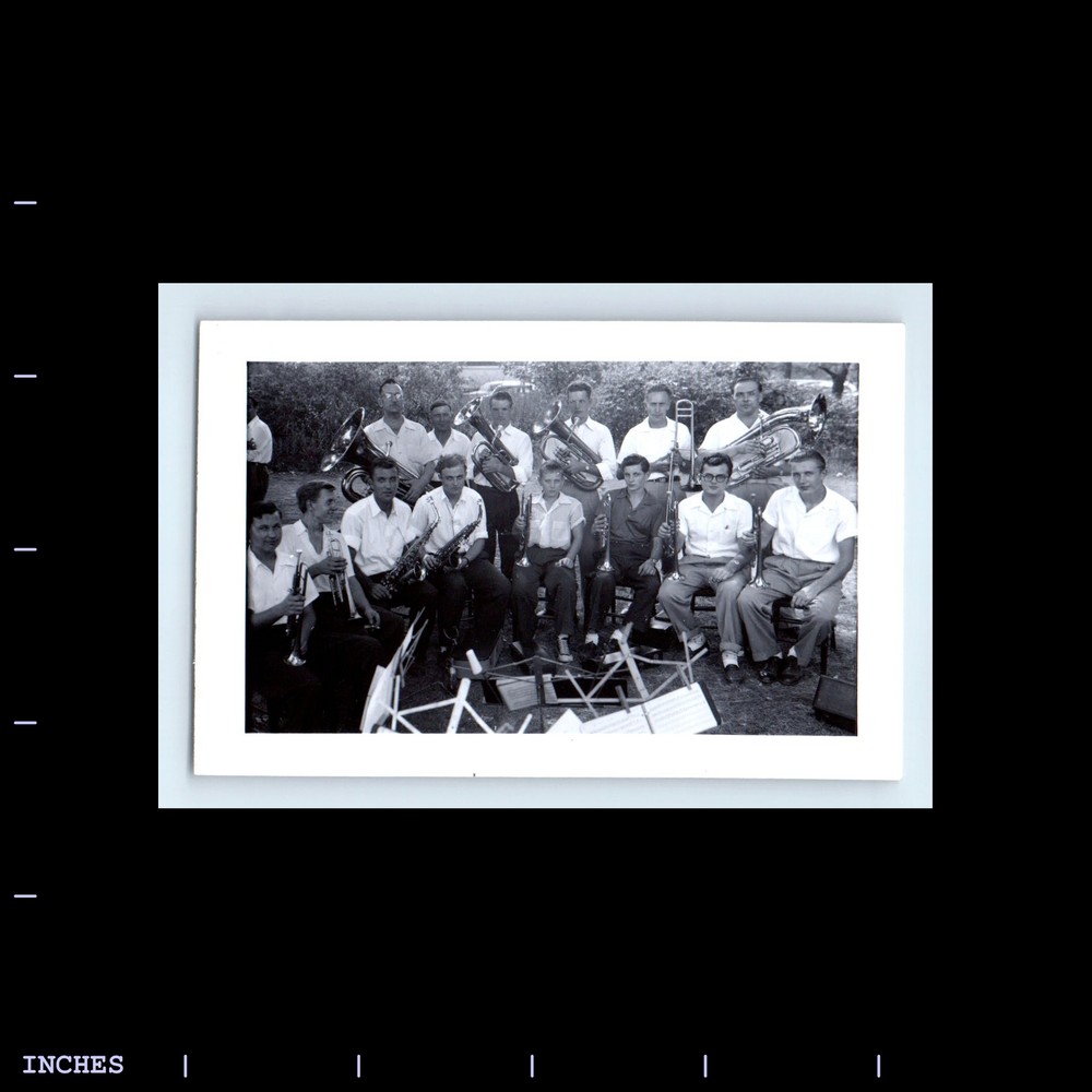 Vintage Photo MEN ORCHESTRA BRASS INSTRUMENTS TUBA TROMBONE SAXOPHONE