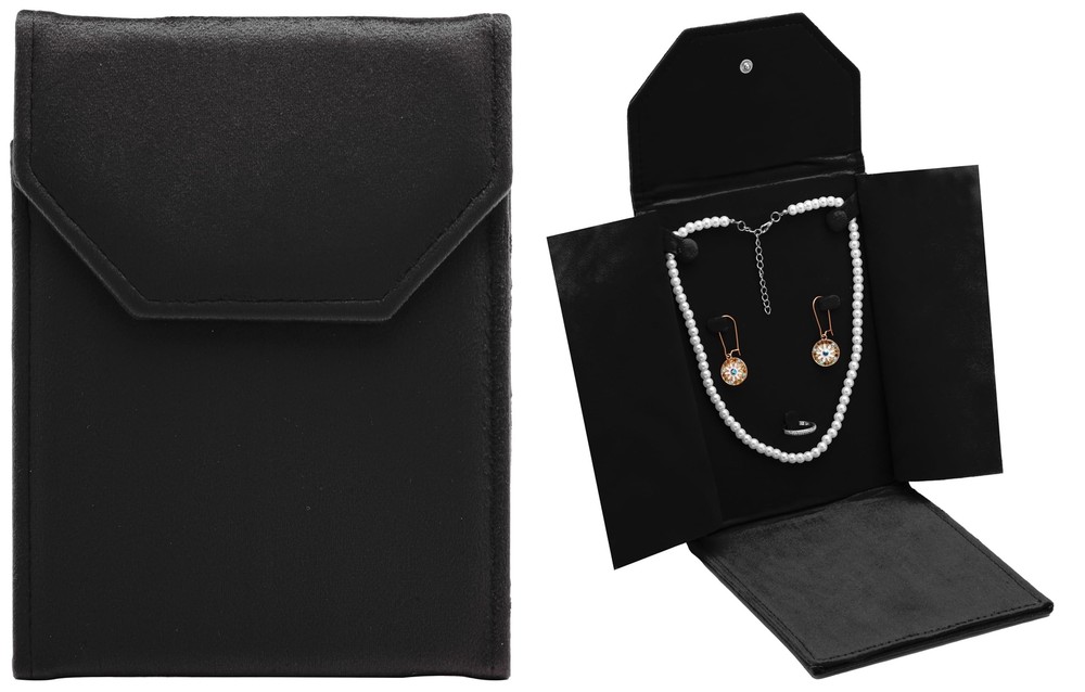 Velvet Necklace Jewelry Travel Folder Storage Display Case for Necklace Ring ...