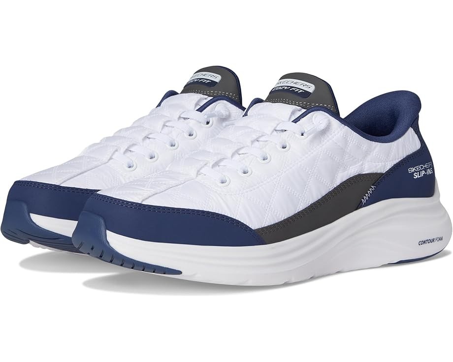 Skechers Women's Contour Foam-Cozy Fit Hands Free Slip-Ins Navy Medium Size AUTH