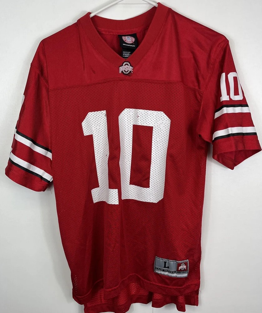 Ohio State Buckeyes Youth Jersey Size L (14-16) Red #10 NCAA Licensed