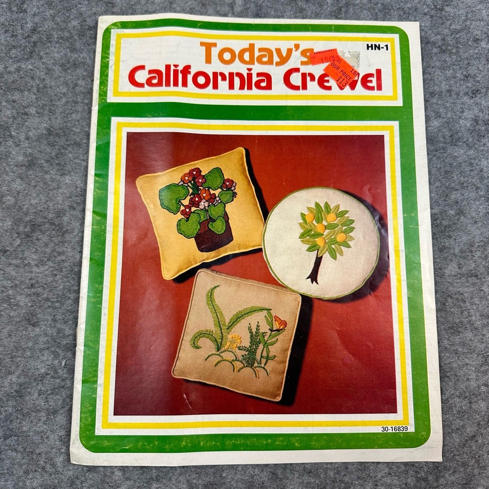 Today's California Crewel Hazel Pearson 1977 Vintage Embroidery Patterns Book