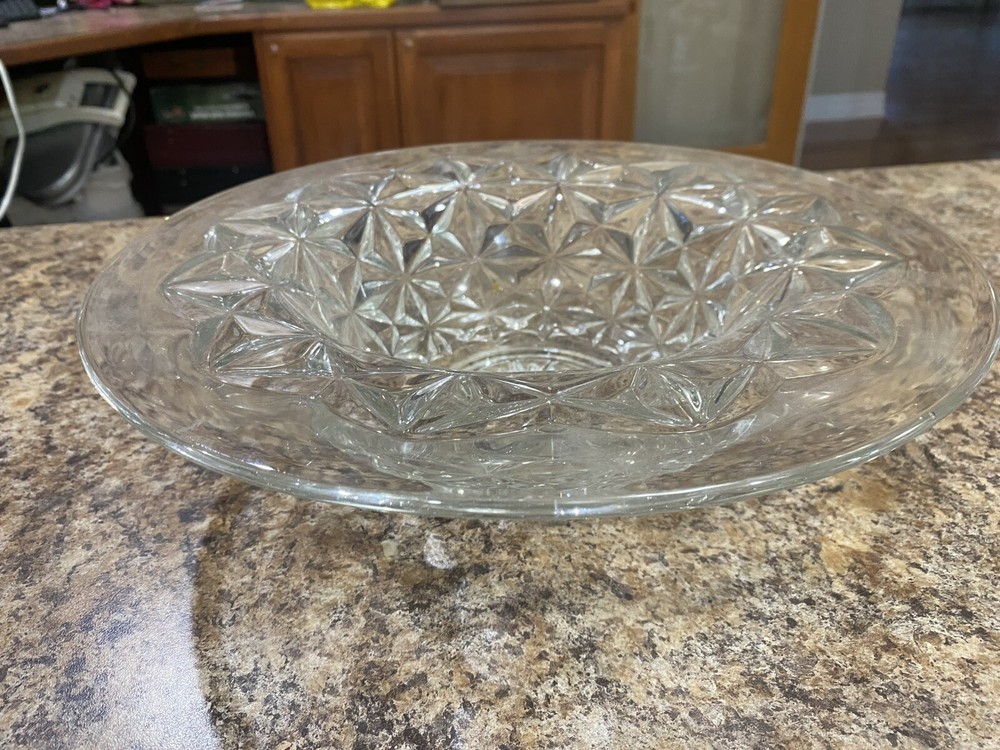 12-Inch Glass Crystal Serving Bowl Tray Without Box  
