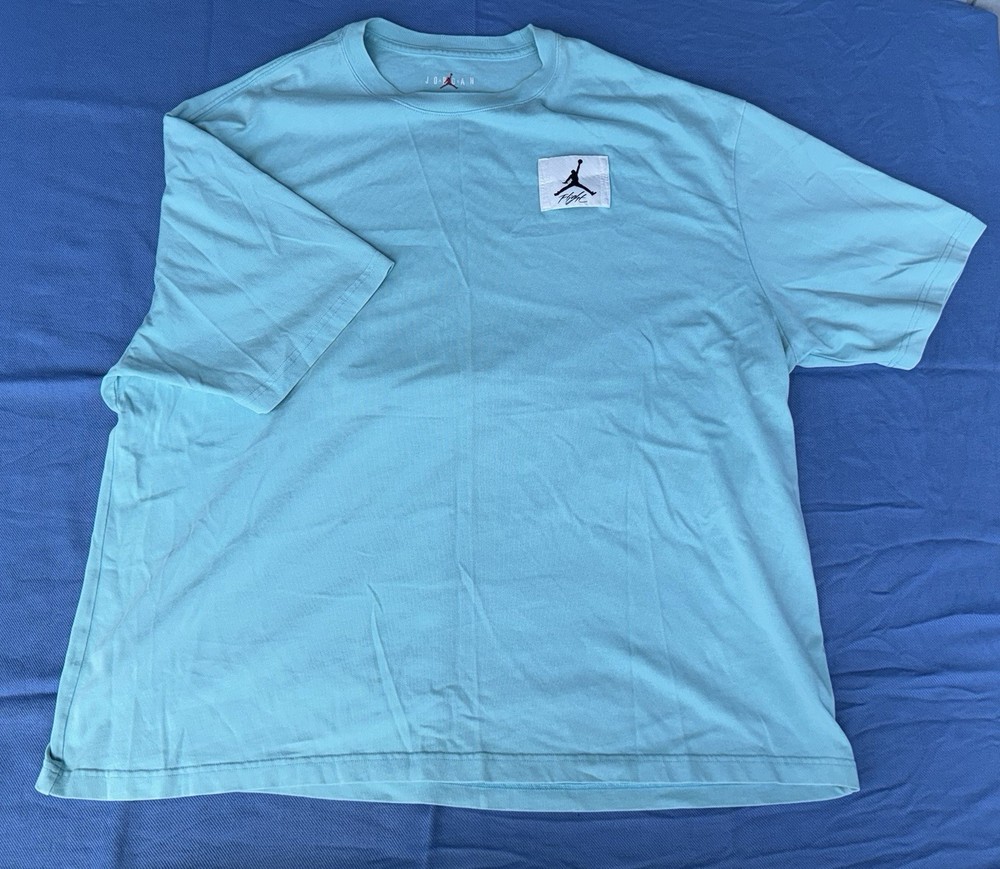 Nike Air Jordan Flight Oversized Fit Aqua Blue Graphic T Shirt Men’s XL