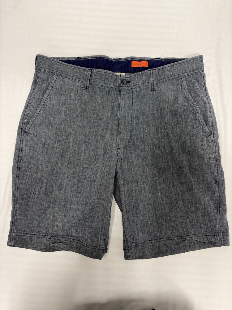 Men's St. John's Bay Comfort Stretch Grey Blue Shorts Sz 38