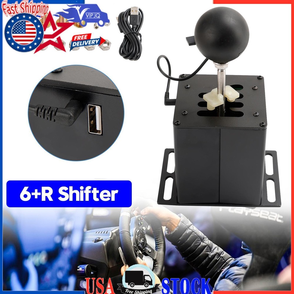 6+R USB Simulator Gear shifter for Logitech G29 G25 G920 Steering Wheel PC Blk