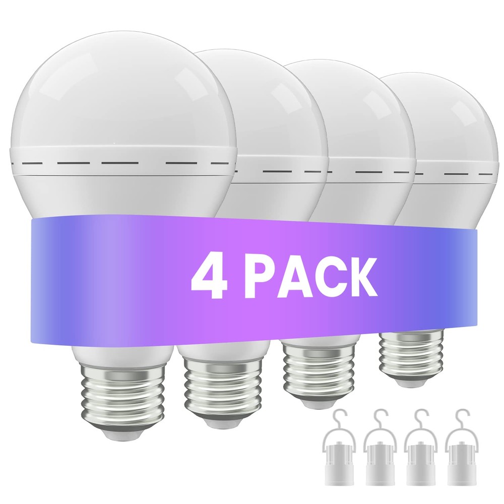 Rechargeable Led Light Bulb with Hook,Stay Lights Up When Power Failure, 1500...