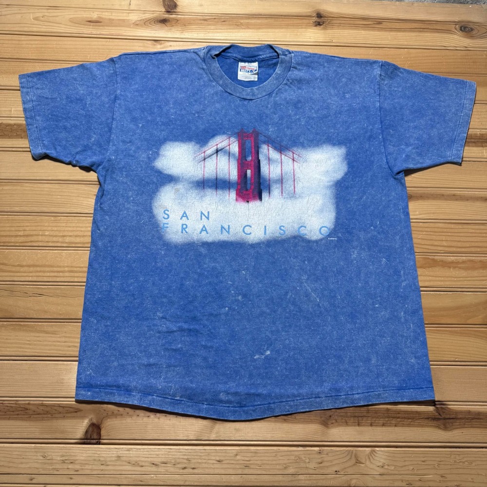 Vintage 1996 Hanes San Francisco Golden Gate Bridge Graphic T-Shirt USA - XL