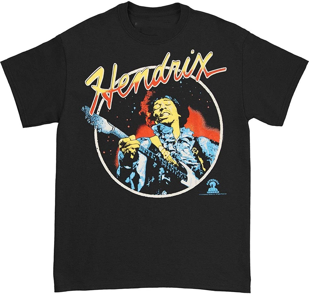 Jimi Hendrix Tour Short Sleeve Cotton Shirt Black Men S-234XL T-shirt S067