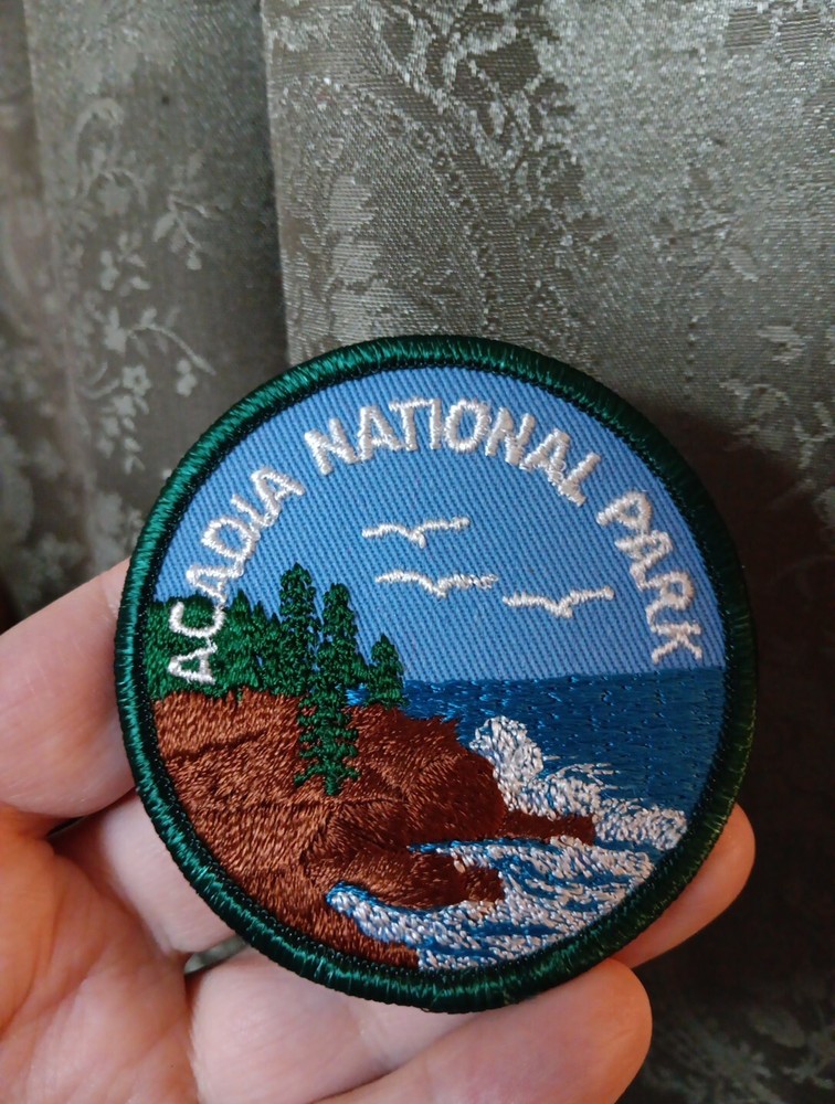 Vintage Acadia National Park Iron-On Retro Patch Maine Ocean Lustrous Fashion Collectible-image