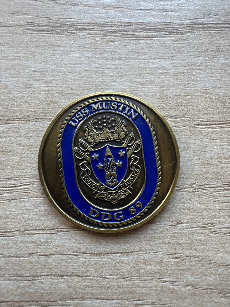Vintage Military Challeneg Coin U.S. Navy USS Mustin DDG 89