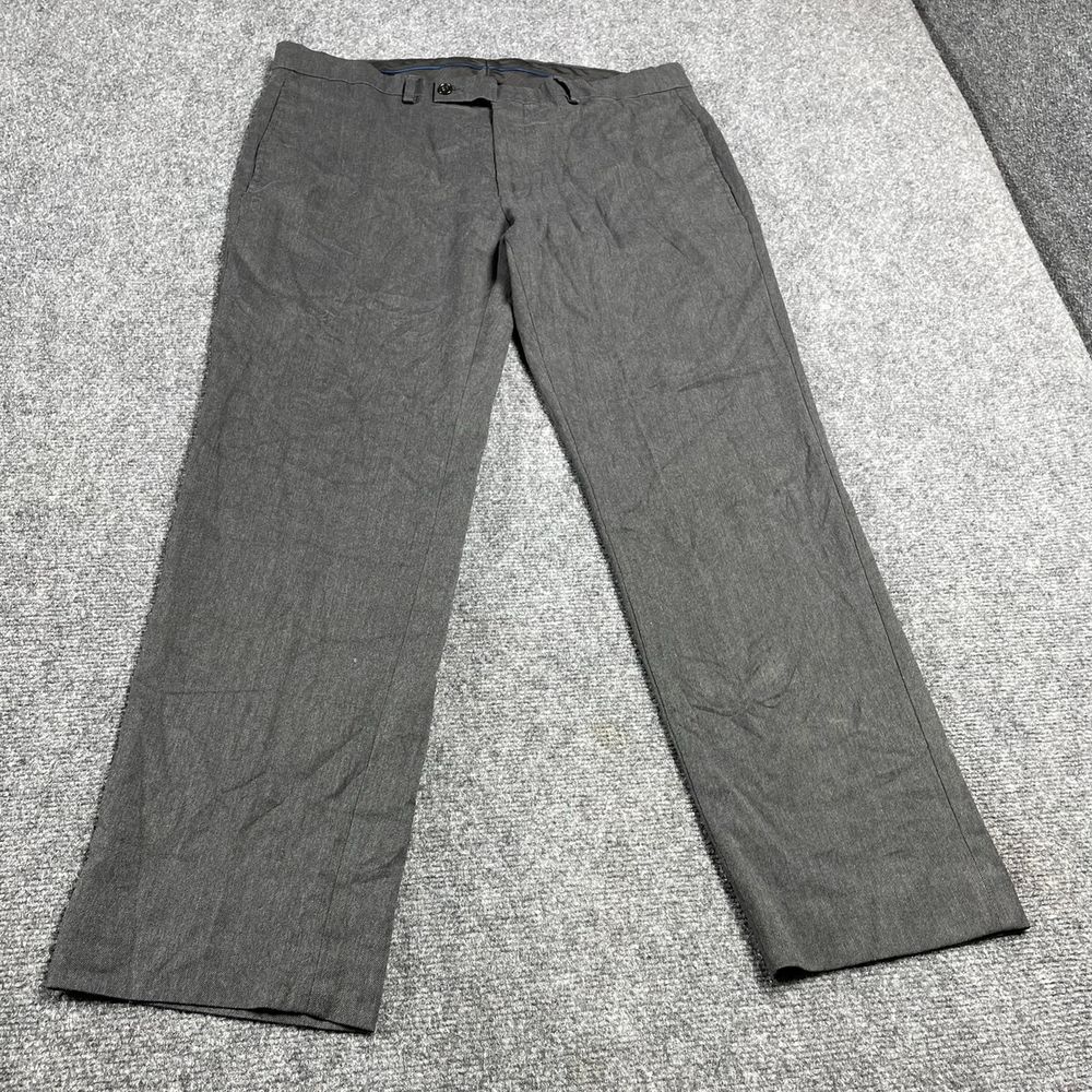 Men's RN 90736 Black Dress Pants Flat Front Straight Lightweight Size 34W x 29L
