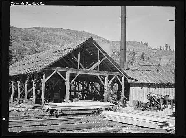 Photo:Gem County Idaho Ola Self Help Sawmill Co-op 1939 Sawmill Print