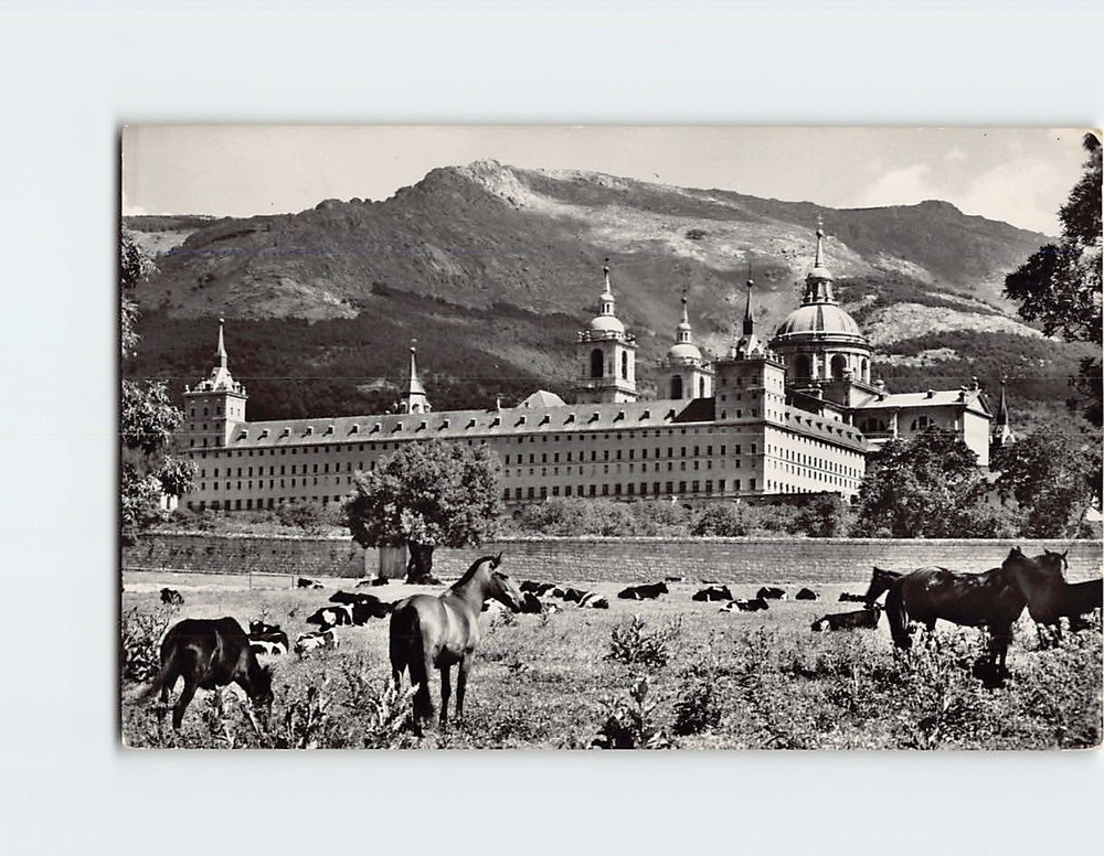Postcard Royal Site of San Lorenzo de El Escorial in Spain