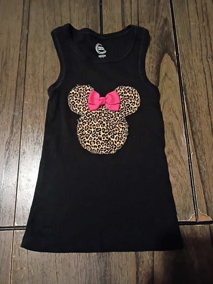 Disney Mickey Mouse Cheetah Print Minnie logo Tank Top / Size: XS