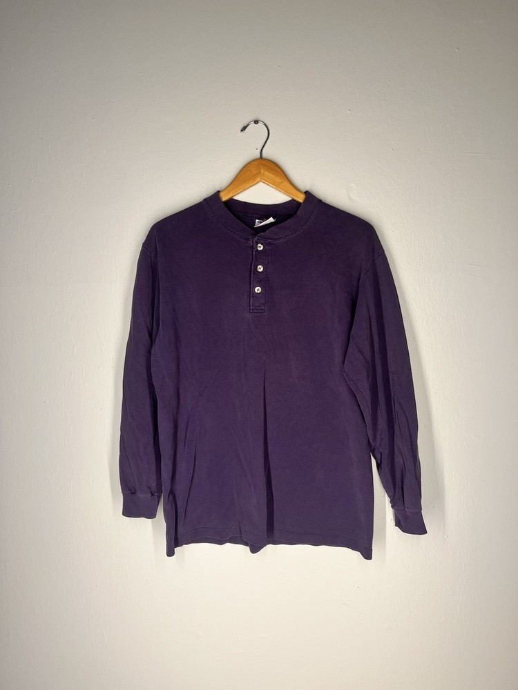 Vintage Tee Jays Single-Stitch Long Sleeve Shirt L – Purple 90s Made in USA