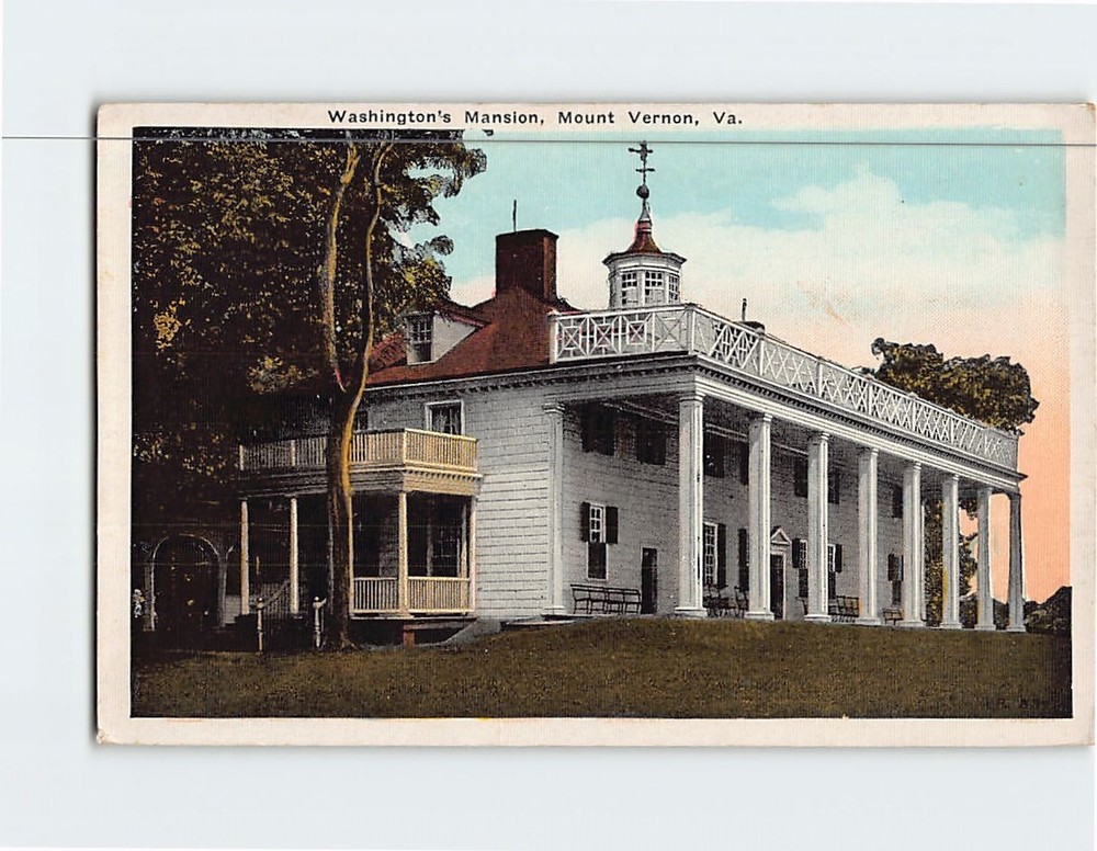 Postcard Washington's Mansion Mt. Vernon Virginia USA