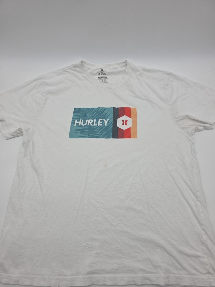 Hurley T-Shirt Men XL White Graphic Print Logo…#41395