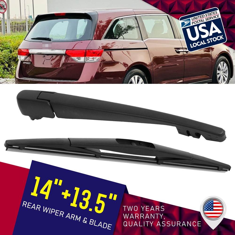 Easy-to-install waterproof 14+13.5-inch rear wiper arm & blade set