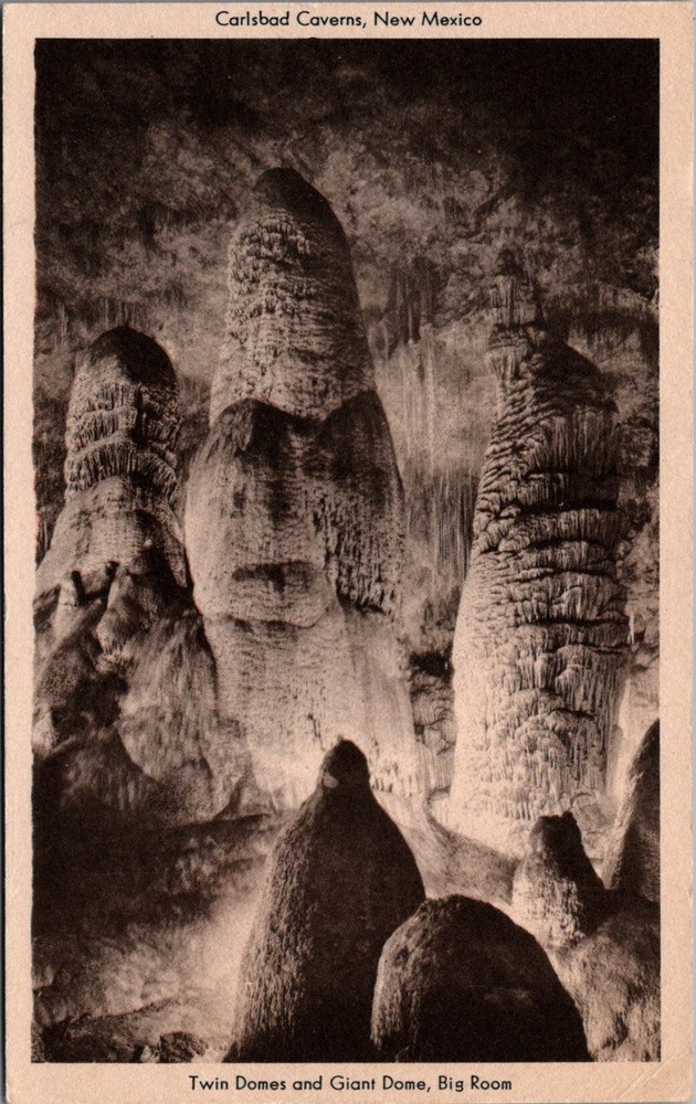 Carlsbad Caverns New Mexico Twin Domes Giant Dome Big Room Duotone Postcard