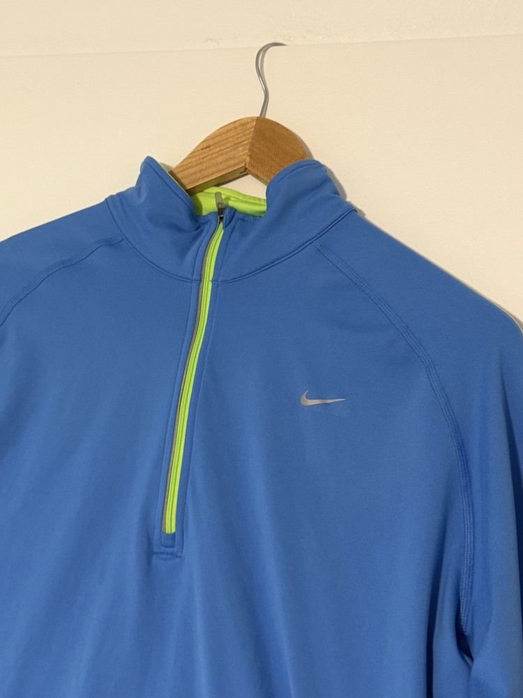 Nike Dri-FIT Women’s 1/4 Zip Lightweight Blue Green Pullover Top Size XL