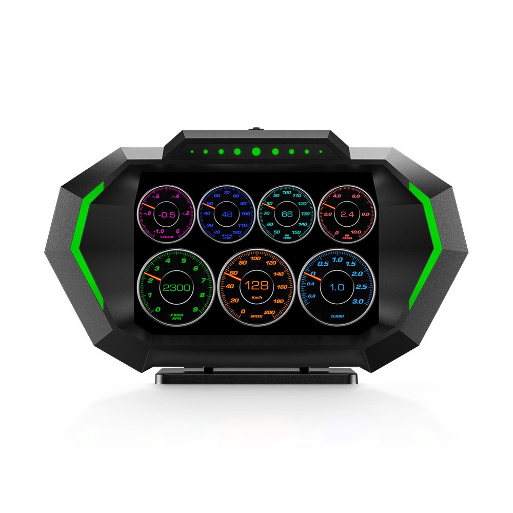 HUD OBD2 GPS Car Head Up Display with Digital Speedometer RPM Alarm Water Oil Temp Monitoring