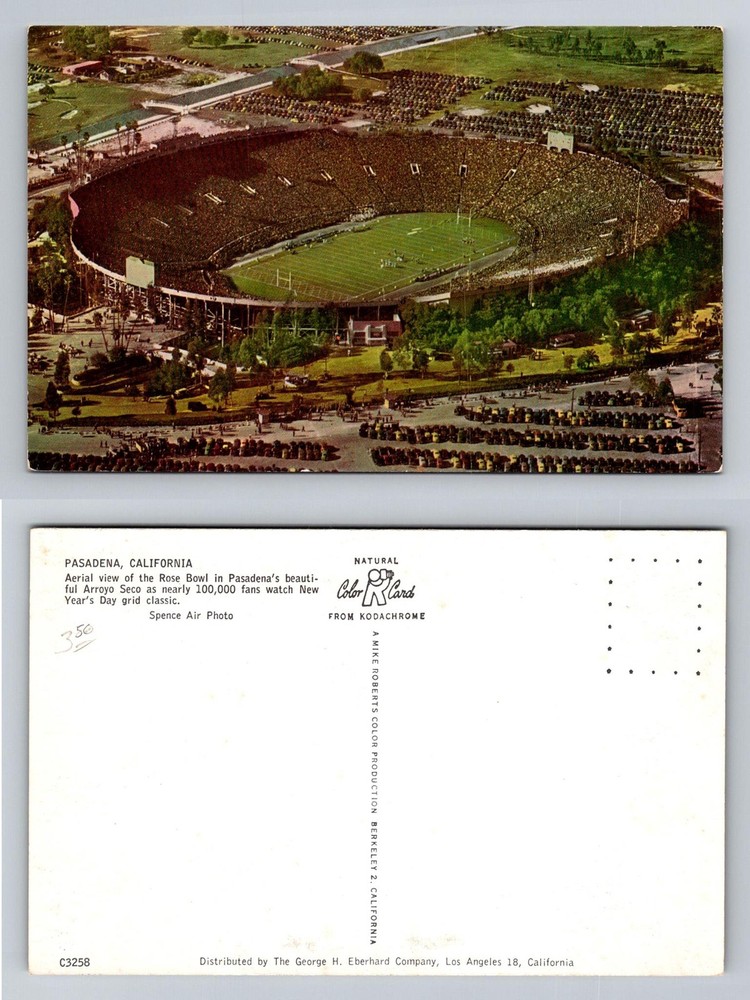 Pasadena, CA-California, Rose Bowl Stadium New Year’s Crowd Vintage Postcard