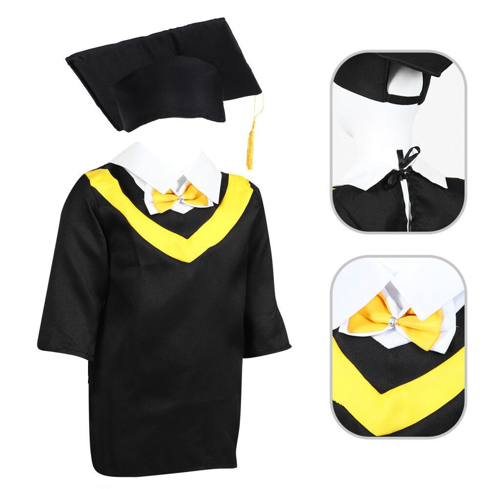 Kids Graduation Gown Doctoral Suit Cap Preschool Bridesmaid Outfit