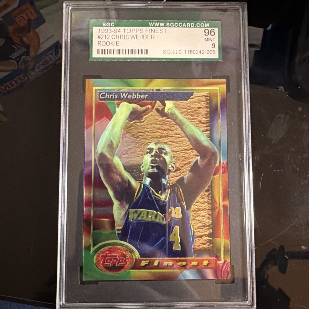 1993 Topps Finest Chris Webber  RC! SGC 9! Low Pop! Rare! $
