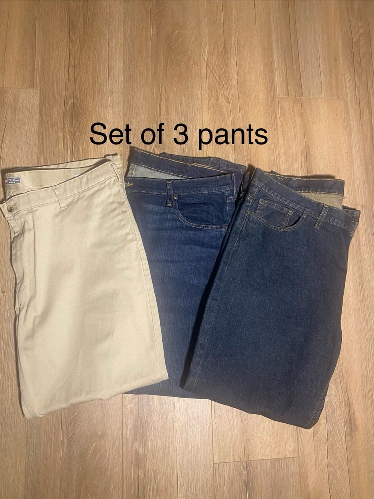 Men's 42x30 Work Pants Set of 3 - Durable Casual Cowboy Essentials