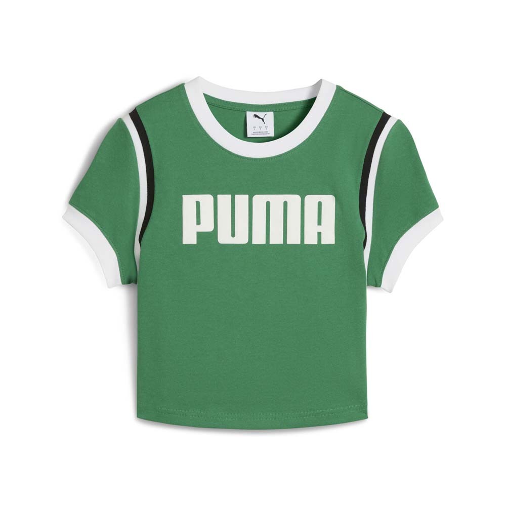 PUMA Future Archive Graphic Cropped Crew Neck Short Sleeve T-Shirt Womens Size S