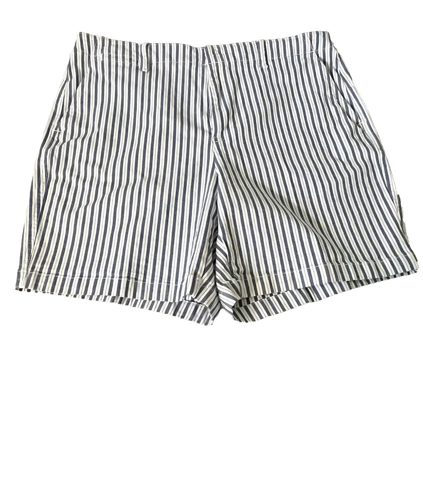 Lands end shorts women 16 blue and white stripe