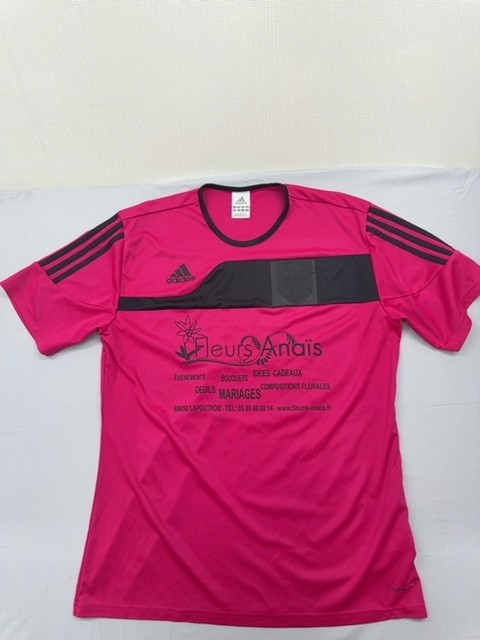 Adidas Pink Soccer Jersey Striped Short Sleeve M