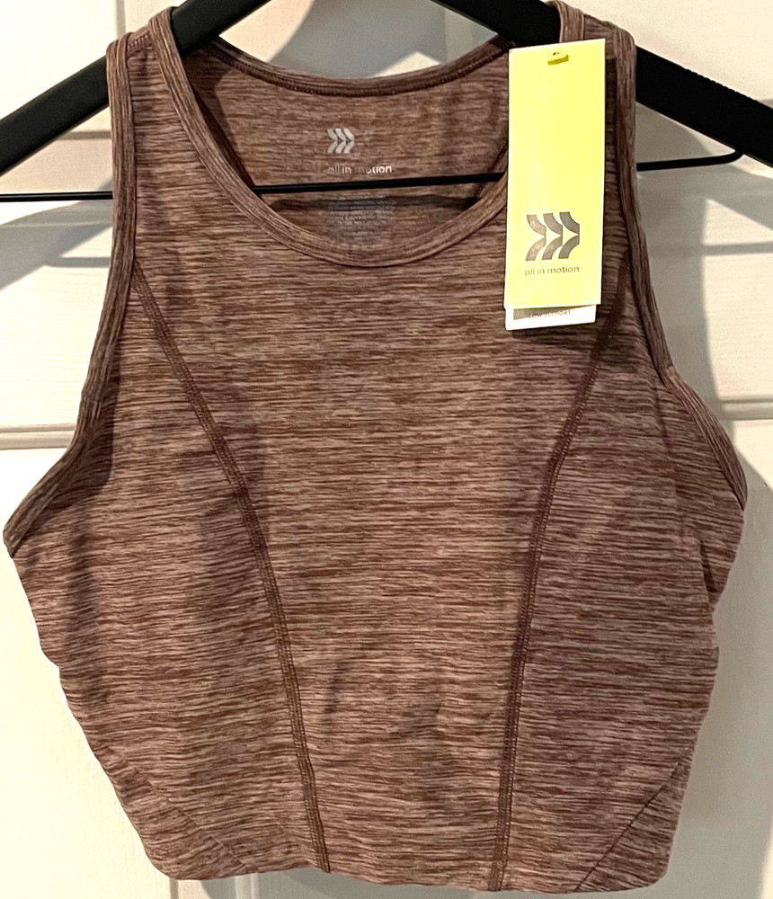 All In Motion Longline Racerback Wicking Sports Bra - Heathered Rose - Size SM
