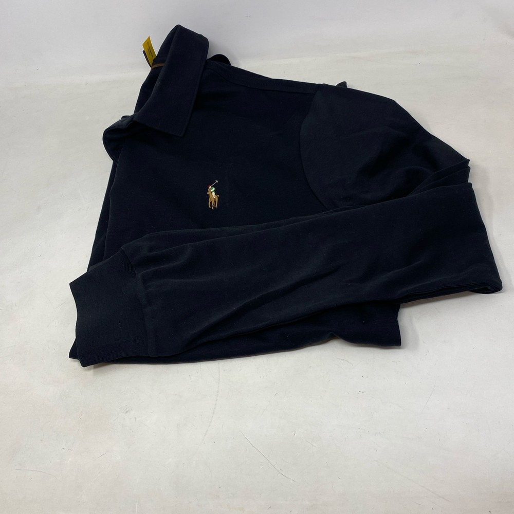 Polo Ralph Lauren Classic-Fit Soft Cotton Long-Sleeve Polo L Black