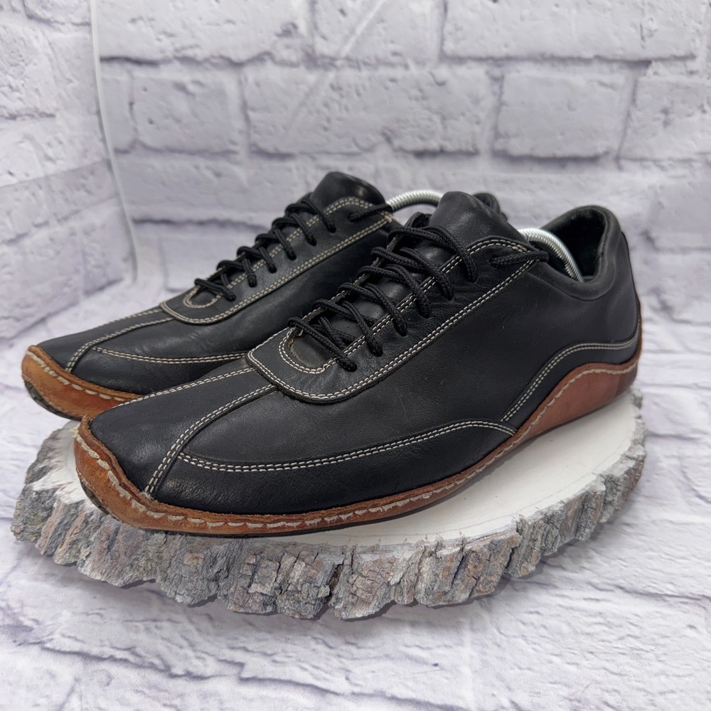 Cole Haan Mens Size 11 Black Leather Driving Shoes Casual Classic N*ke Air Soles